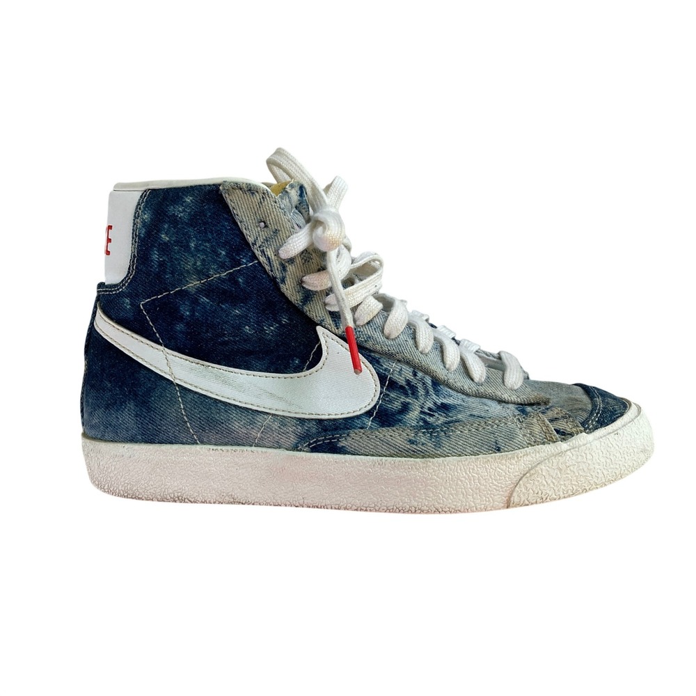 Nike Blazer Mid '77 Acid Washed Denim Tennis Shoe Sneaker Hi-Top‎ (Size 7)